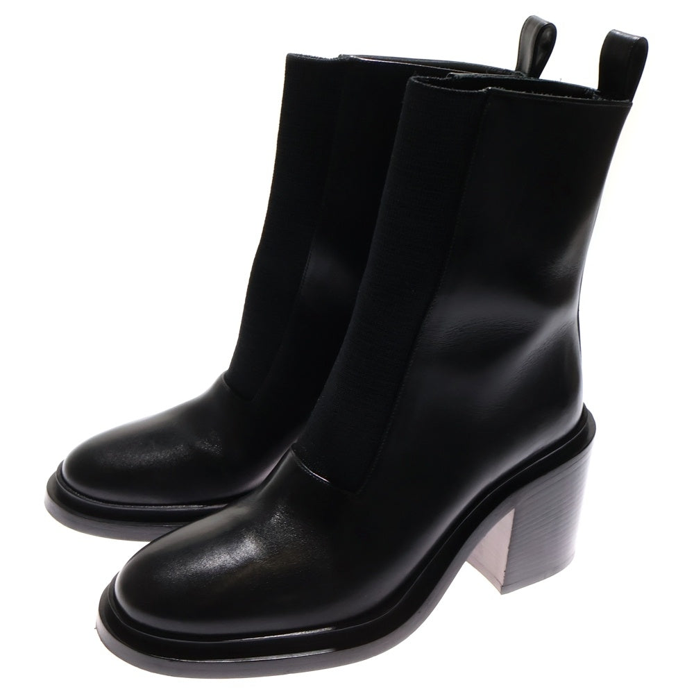 JIL SANDER(ジルサンダー) フロントゴア レザーブーツ レディース ブラック