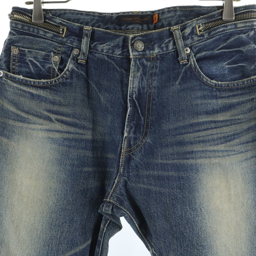 UNDERCOVER ISM(アンダーカバーイズム) 07SS PURPLE期 CHAOS/稲妻刺繍 ジップデニムパンツ インディゴ