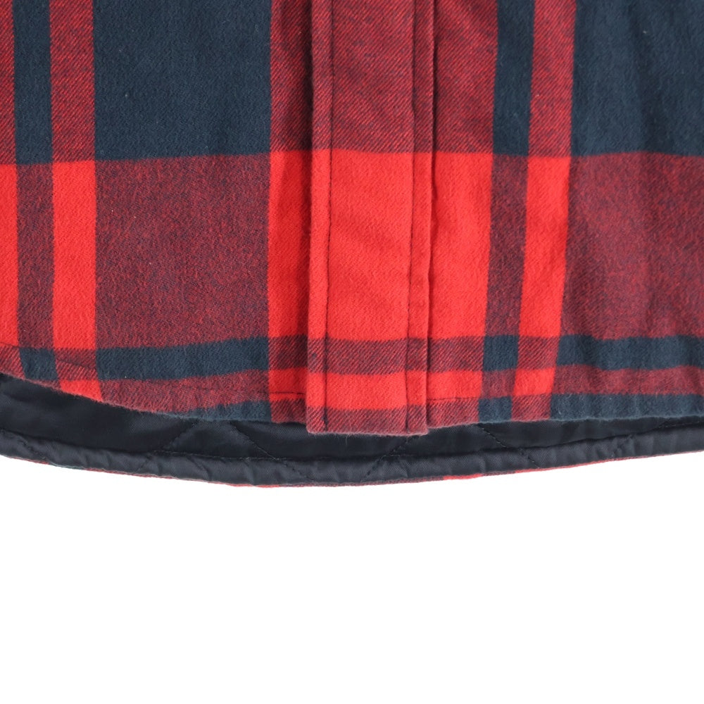 BALENCIAGA(バレンシアガ) 21AW Oversized Flannel キルティング フランネル長袖シャツ レッド/ブラック 662979