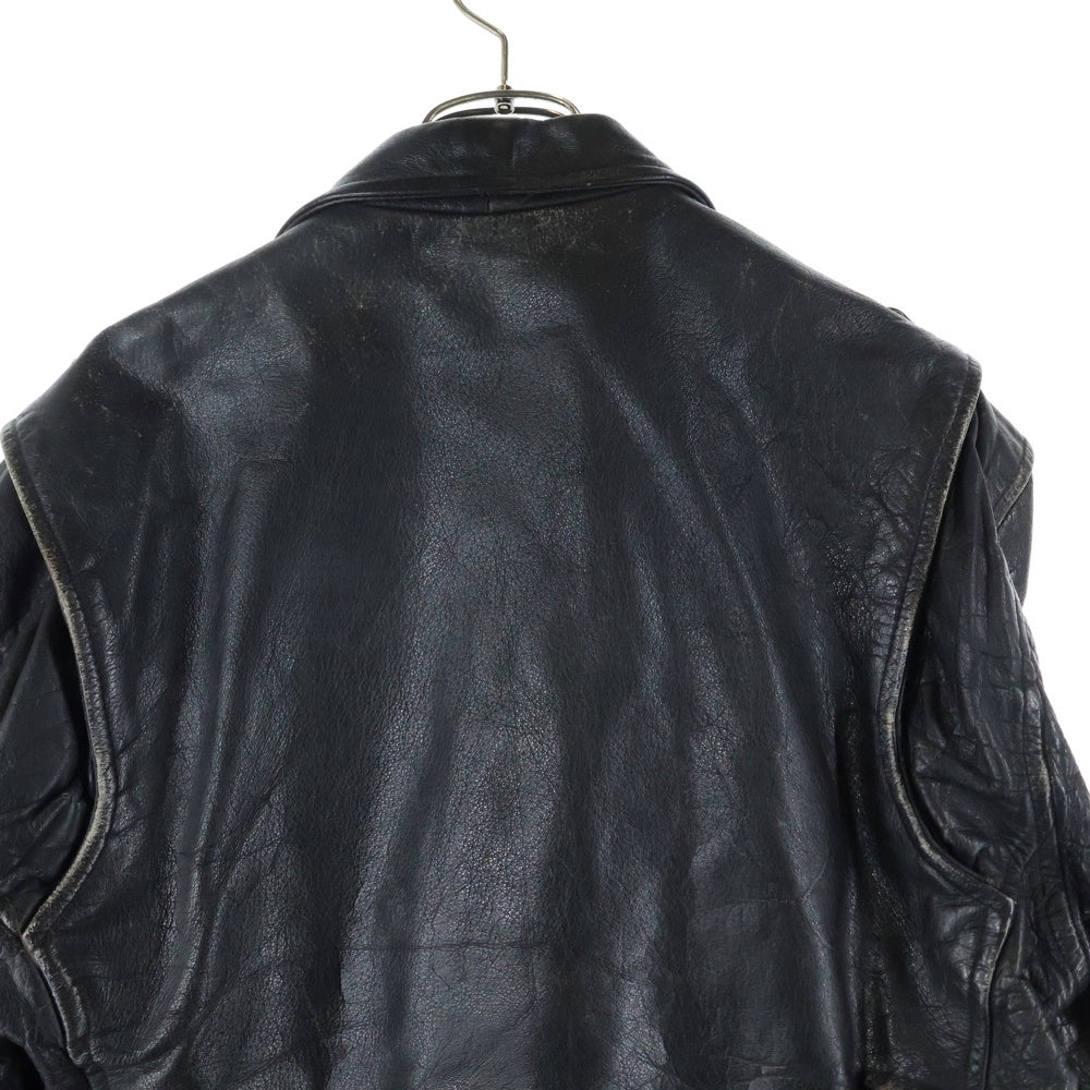 NO BRAND(ノーブランド) DIAMOND LEATHER COLLECTION(ダイヤモンドレザーコレクション)90's ダブルライダースジャケット ブラック