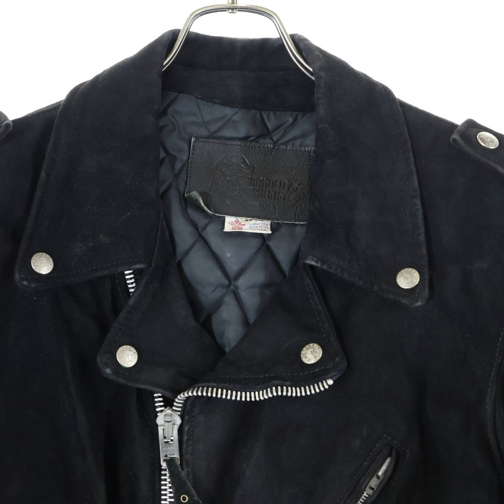 BRANDED GARMENT(ブランデッドガーメンツ) スエードレザーダブルライダースジャケット ブラック