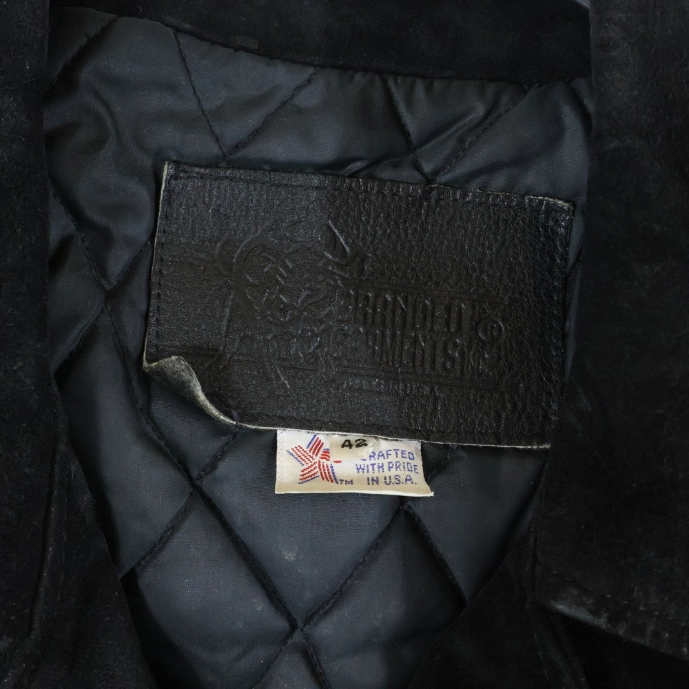 BRANDED GARMENT(ブランデッドガーメンツ) スエードレザーダブルライダースジャケット ブラック