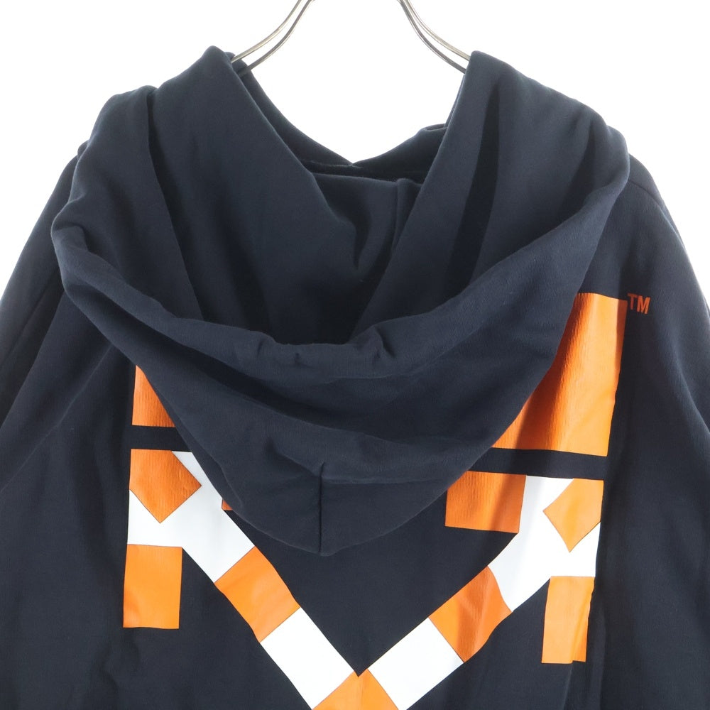 OFF-WHITE(オフホワイト) フロントバックプリント プルオーバーフーディーパーカー ブラック OMBB009G19003015