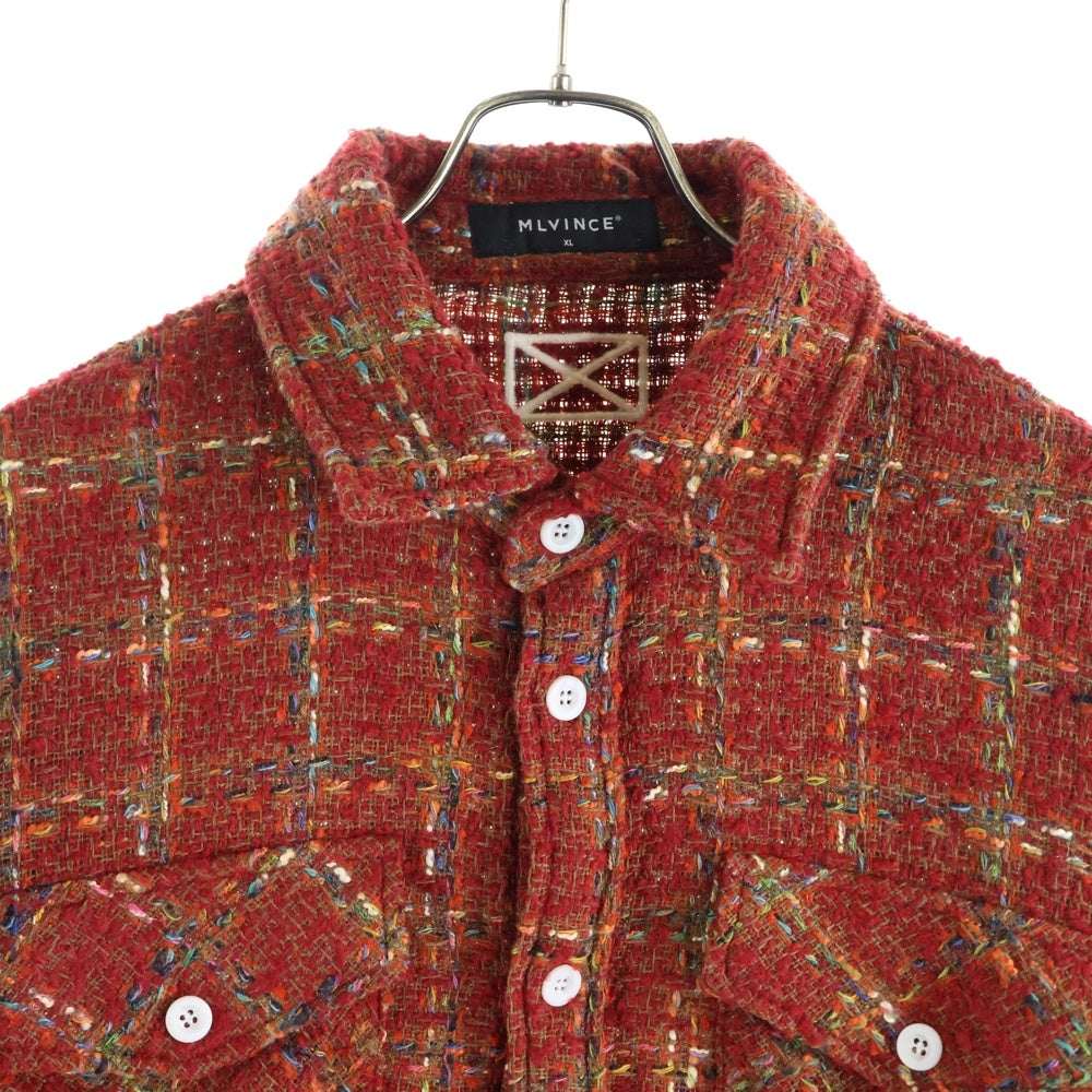 MLVINCE(メルヴィンス) ツイード フランネル 長袖シャツ ジャケット レッド