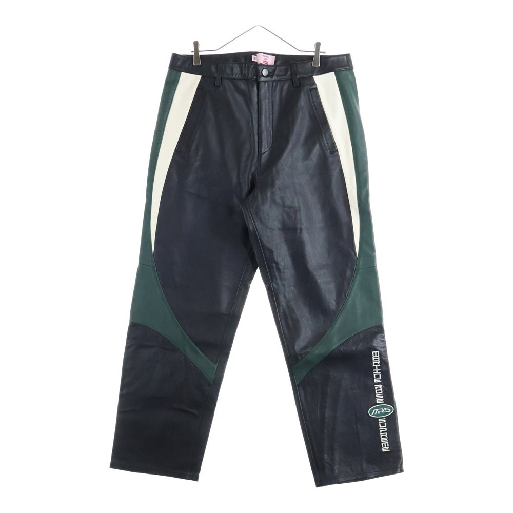 SUPREME(シュプリーム) 24AW ×Martine Rose Leather Pant マーティンローズ レザー トラックロングパンツ ブラック