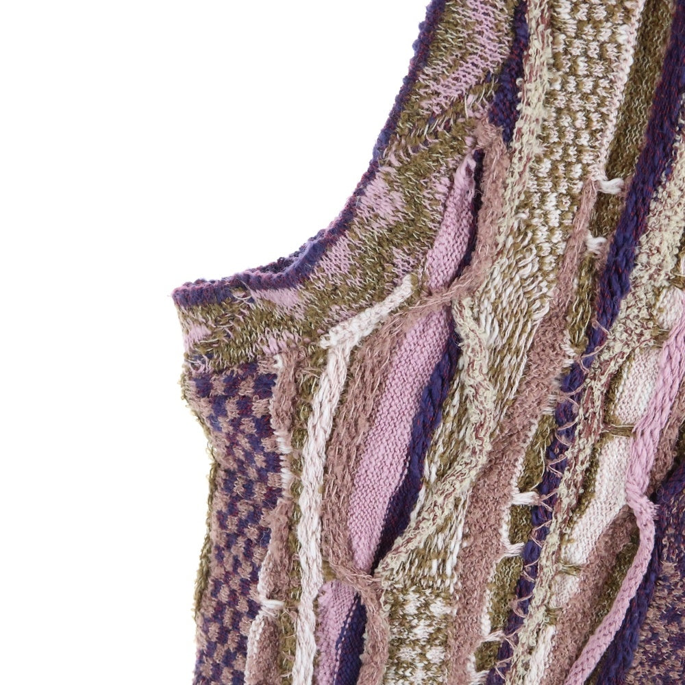 KAPITAL(キャピタル) 7G ニット GAUDYハーフZIPベスト パープル K2504KN814