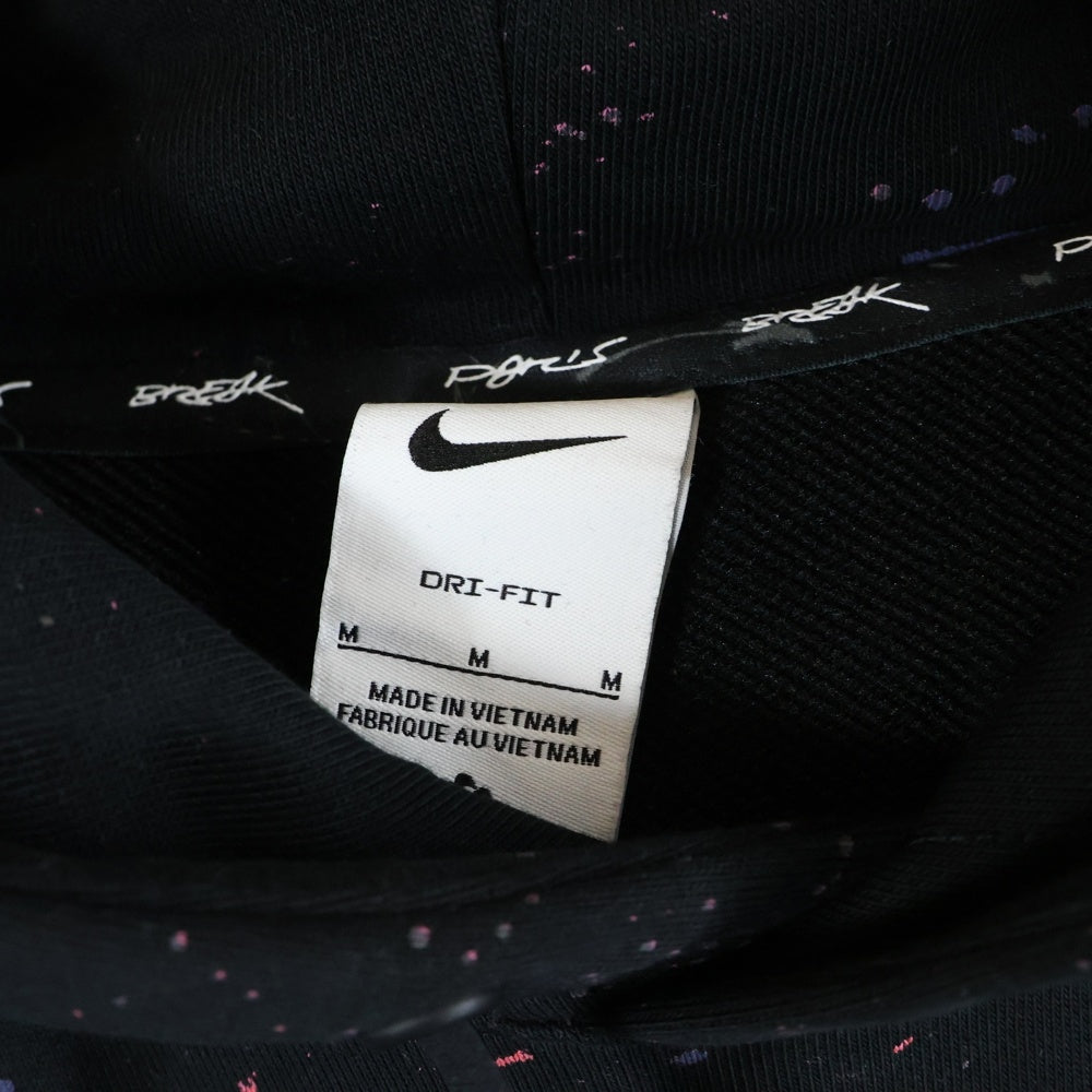 NIKE(ナイキ) USA M NK SOLO FLC PO HD 総柄 スウェットプルオーバーパーカー ブラック FD7666-010