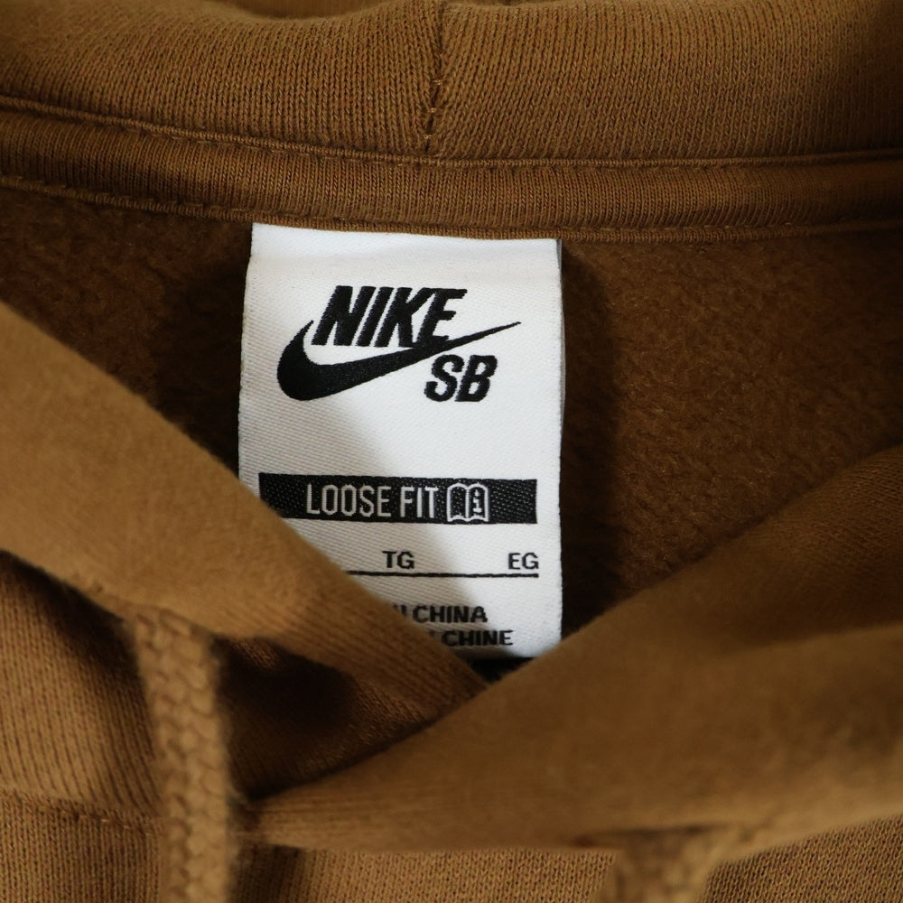 NIKE SB(ナイキエスビー) ロゴプリント スウェットプルオーバーパーカー ブラウン FV7370-281