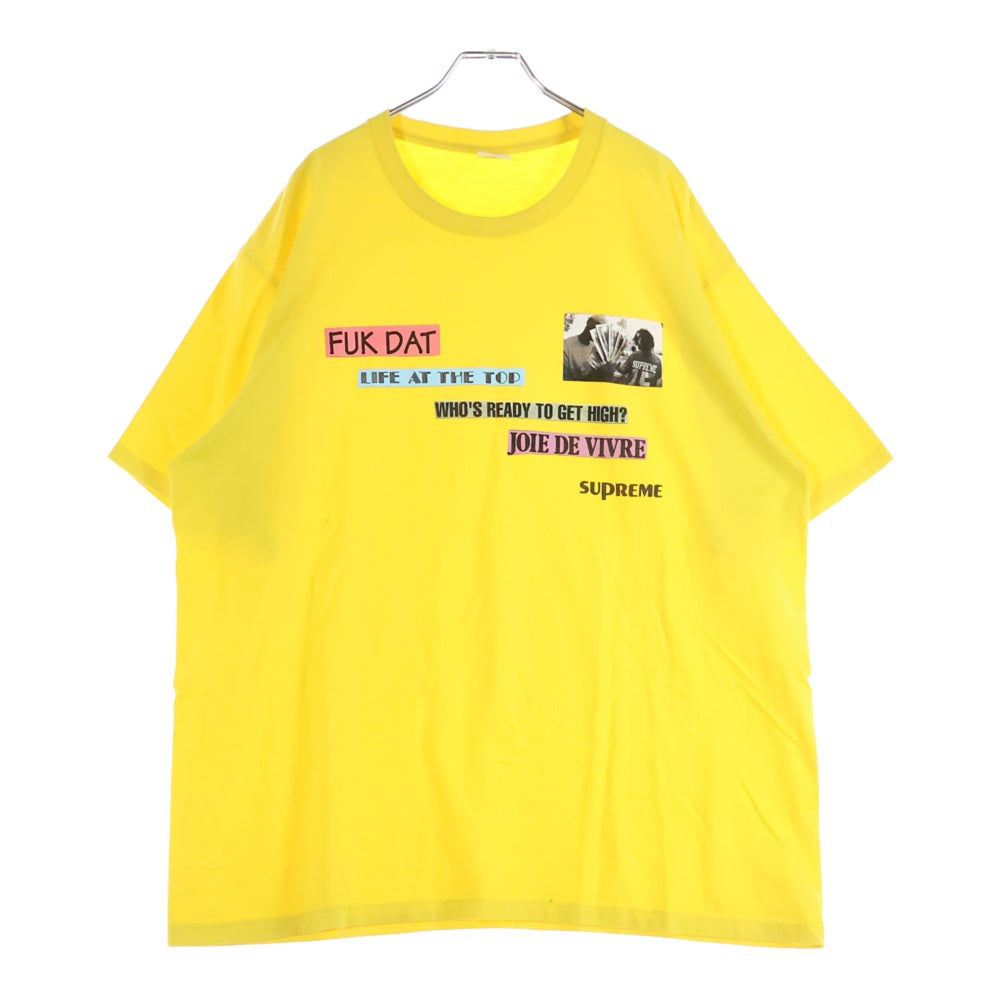 SUPREME(シュプリーム) 22AW Joie De Vivre Tee ジョイデビブレ クルーネックロゴプリント半袖Tシャツ カットソー イエロー