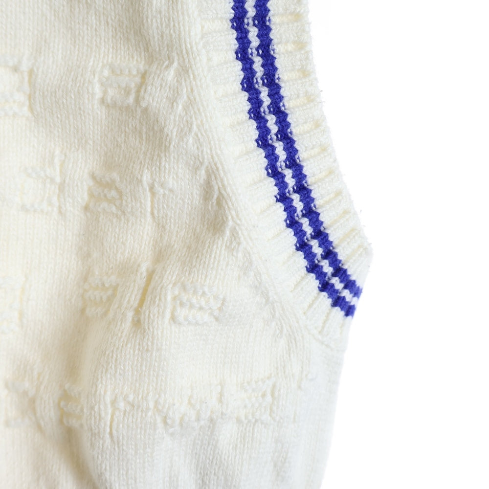 ALEXANDER WANG(アレキサンダーワン) ロゴショート丈 ライン ニットベスト ホワイト/ブルー レディース 1KC3231051