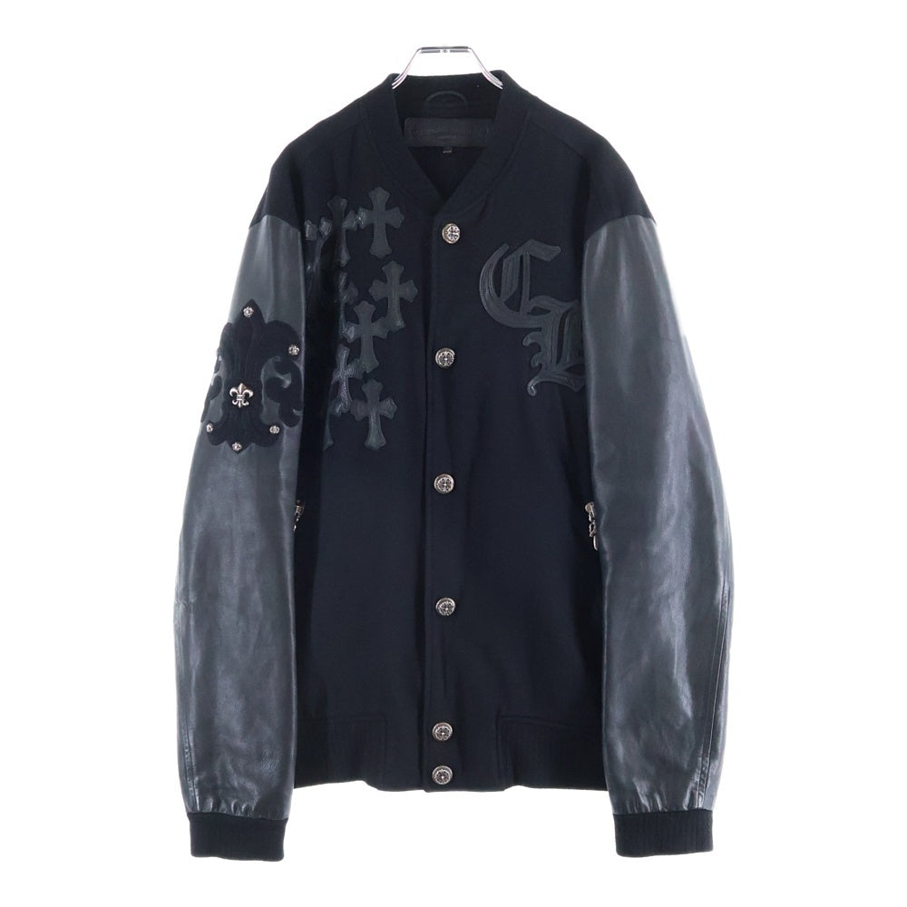 CHROME HEARTS(クロムハーツ) LETTERMAN JACKET クロスパッチ レターマン ジャケット スタジャン ブラック