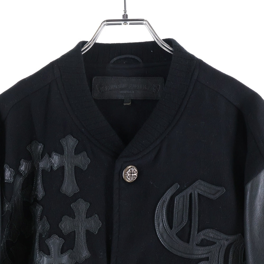 CHROME HEARTS(クロムハーツ) LETTERMAN JACKET クロスパッチ レターマン ジャケット スタジャン ブラック