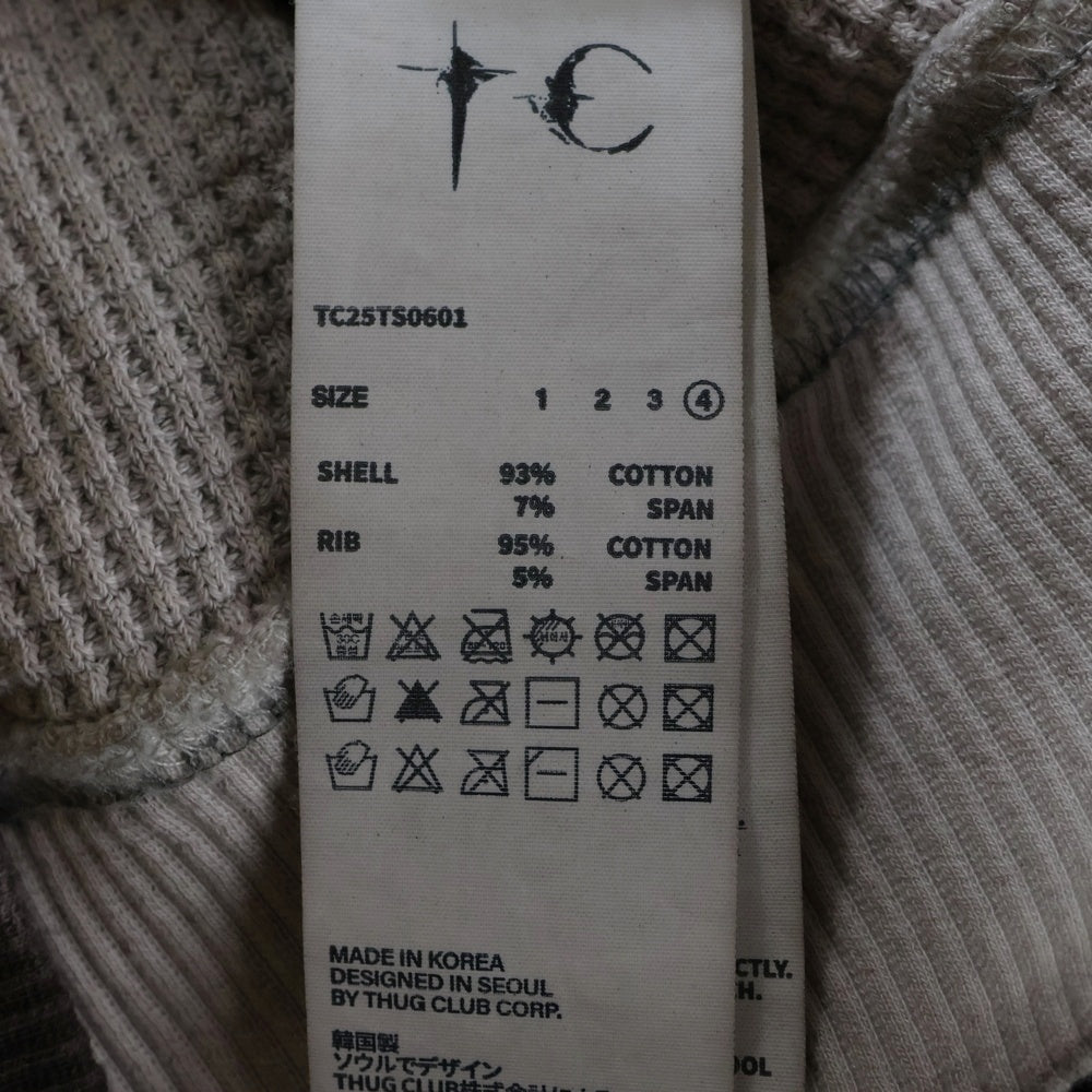 THUG CLUB(サグクラブ) 25SS AMBUSH TC Logo アンブッシュ TC ロゴ ポロシャツ 長袖 ロングスリーブ グレー TC25TS0601