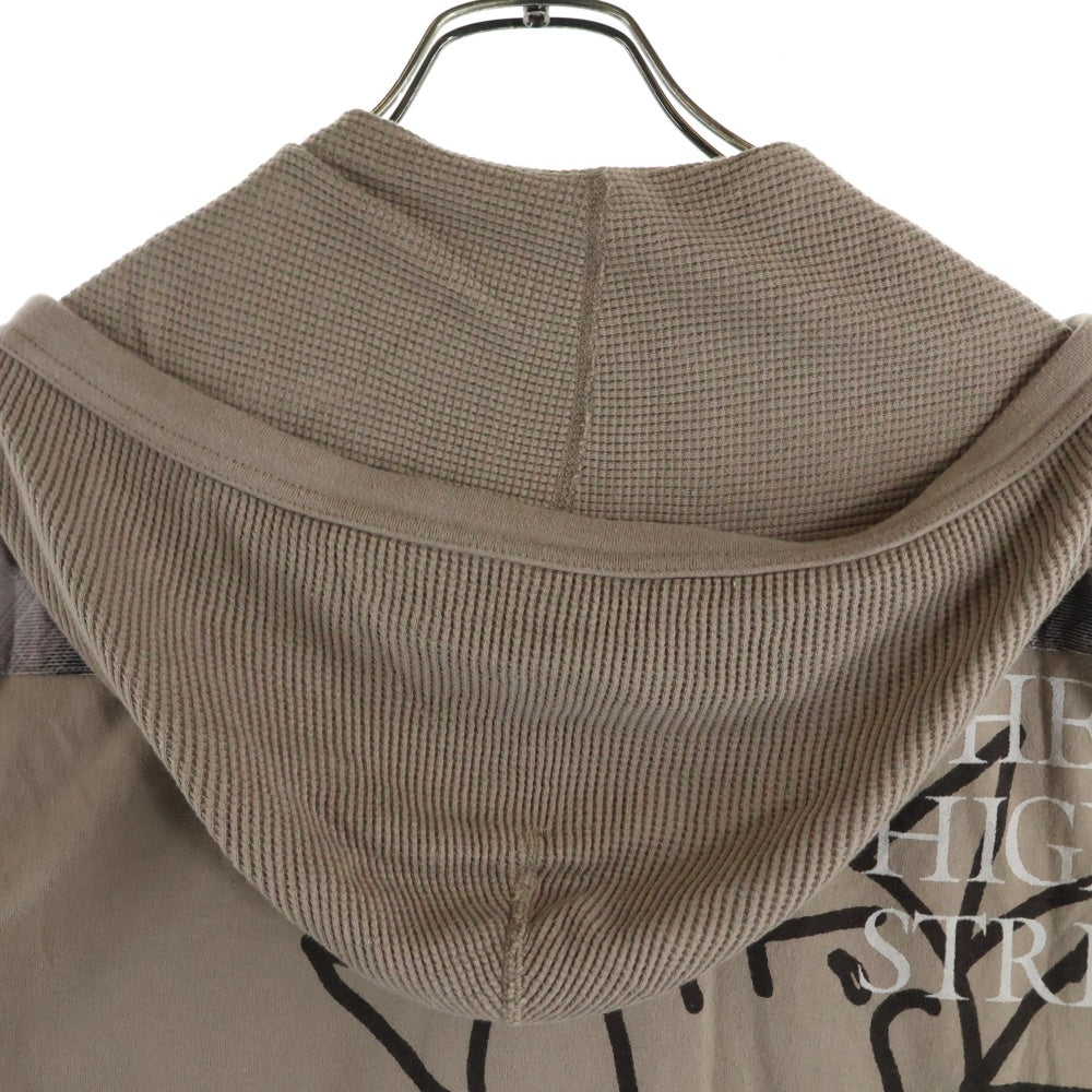 NUMBER (N)INE(ナンバーナイン) 07SS フードドッキングオンブレシャツ 七分丈 ベージュ S07-NS009B