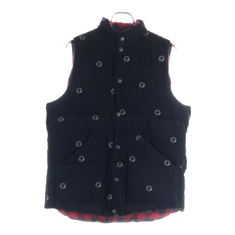 ヒステリックグラマー　ダウンベスト　クリーム　赤チェック　ヒスベア　総柄 ヒステリックグラマー ダウンベスト クリーム 赤チェック ヒスベア 総柄