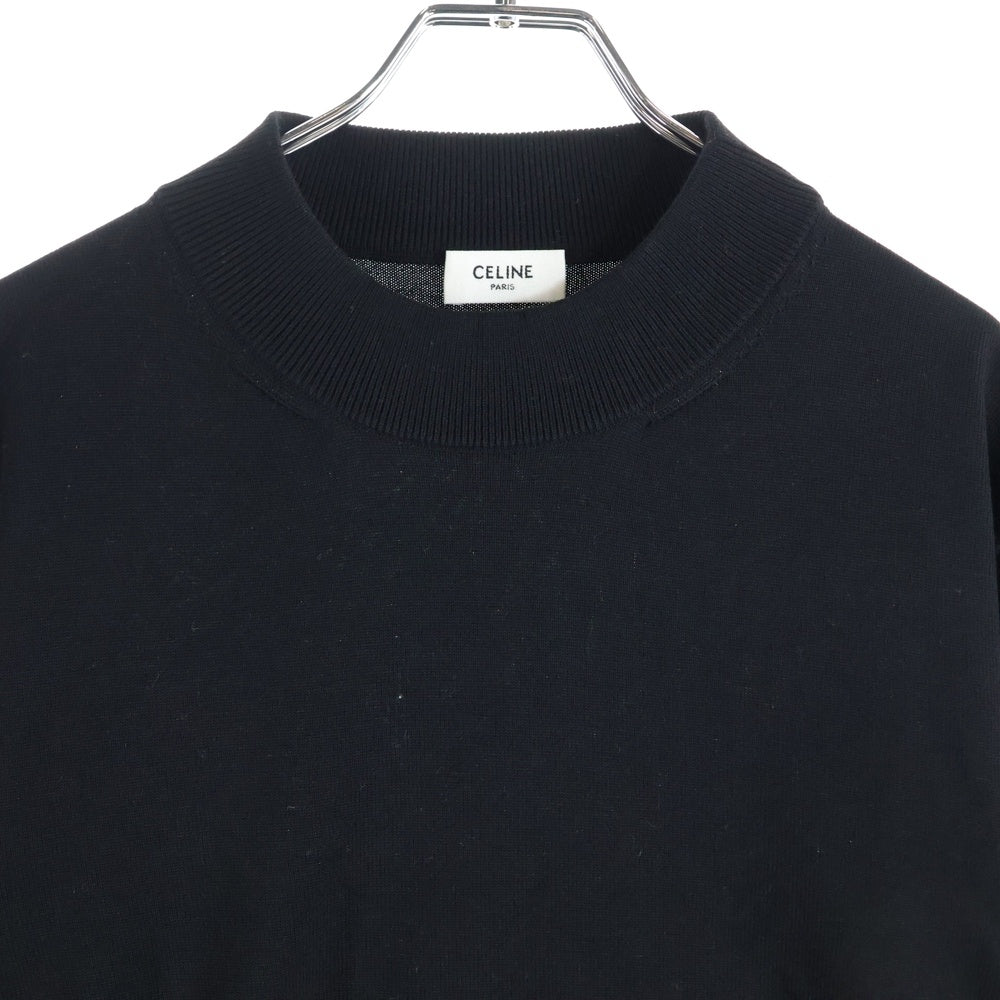 CELINE(セリーヌ) トリオンフ ワンポイント刺繍 モックネックニット ブラック RY0010ZOZ