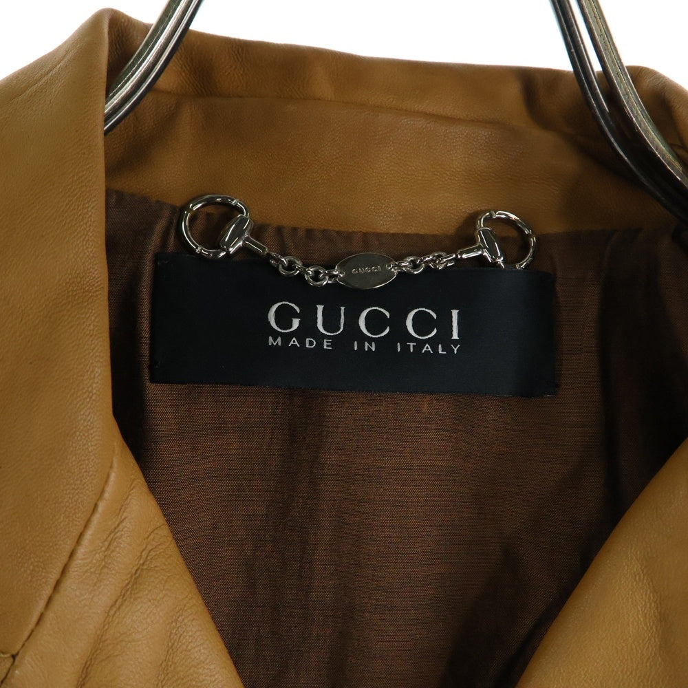 GUCCI(グッチ) ホースビット付き レザー ダブルライダースジャケット