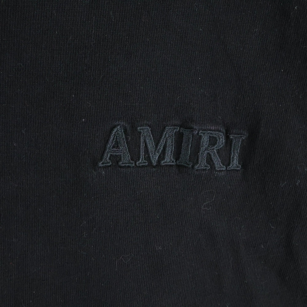 AMIRI(アミリ) 刺繍/ワッペンロゴ オーバーサイズ 半袖Tシャツ カットソー ブラック