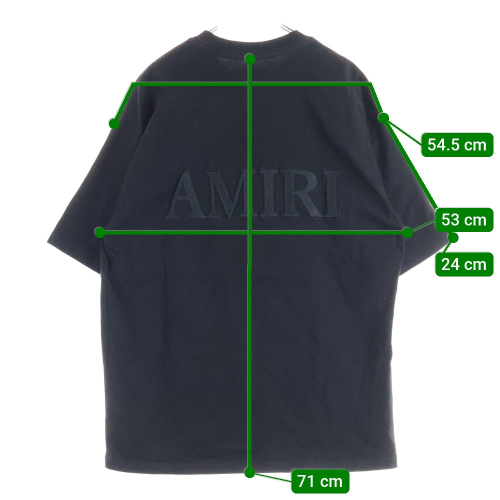 AMIRI(アミリ) 刺繍/ワッペンロゴ オーバーサイズ 半袖Tシャツ カットソー ブラック