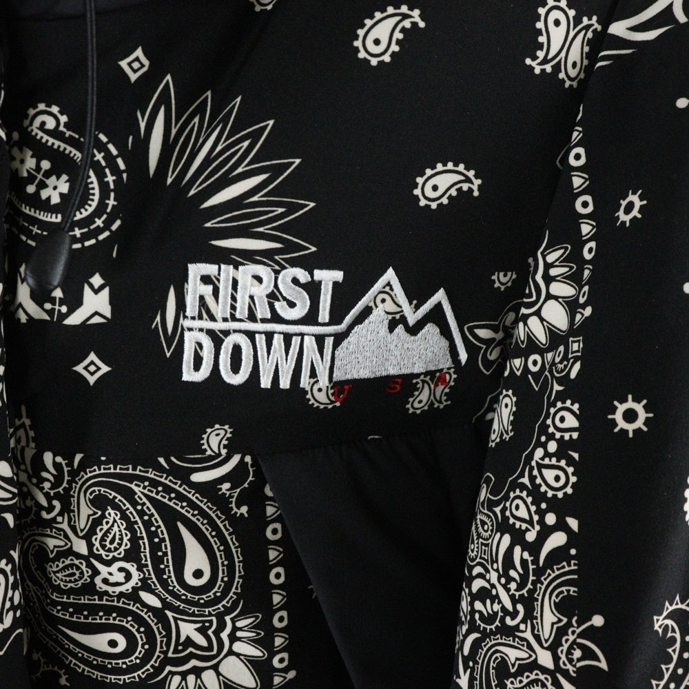 FIRST DOWN(ファーストダウン) ×FREAK'S STORE フリークスストア ペイズリー柄 ダウンジャケット アウター ブラック 203-1501
