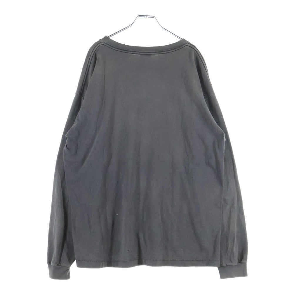 SAINT MICHAEL(セントマイケル) 22AW DT LS TEE HELL ヘル プリント クルーネック 長袖Tシャツ カットソー ブラック SM-A22-0000-087