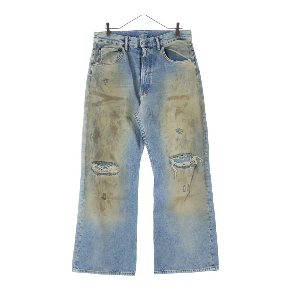 Acne Studios(アクネ ストゥディオズ) 2021M PENICILLIN ペニシリン ダメージデザイン ルーズフィット ボタンフライ デニムパンツ ジーンズ インディゴ B00403