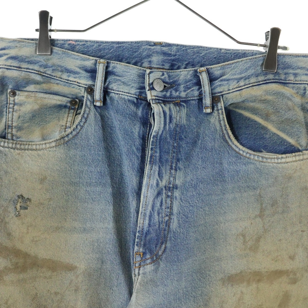 Acne Studios(アクネ ストゥディオズ) 2021M PENICILLIN ペニシリン ダメージデザイン ルーズフィット ボタンフライ デニムパンツ ジーンズ インディゴ B00403