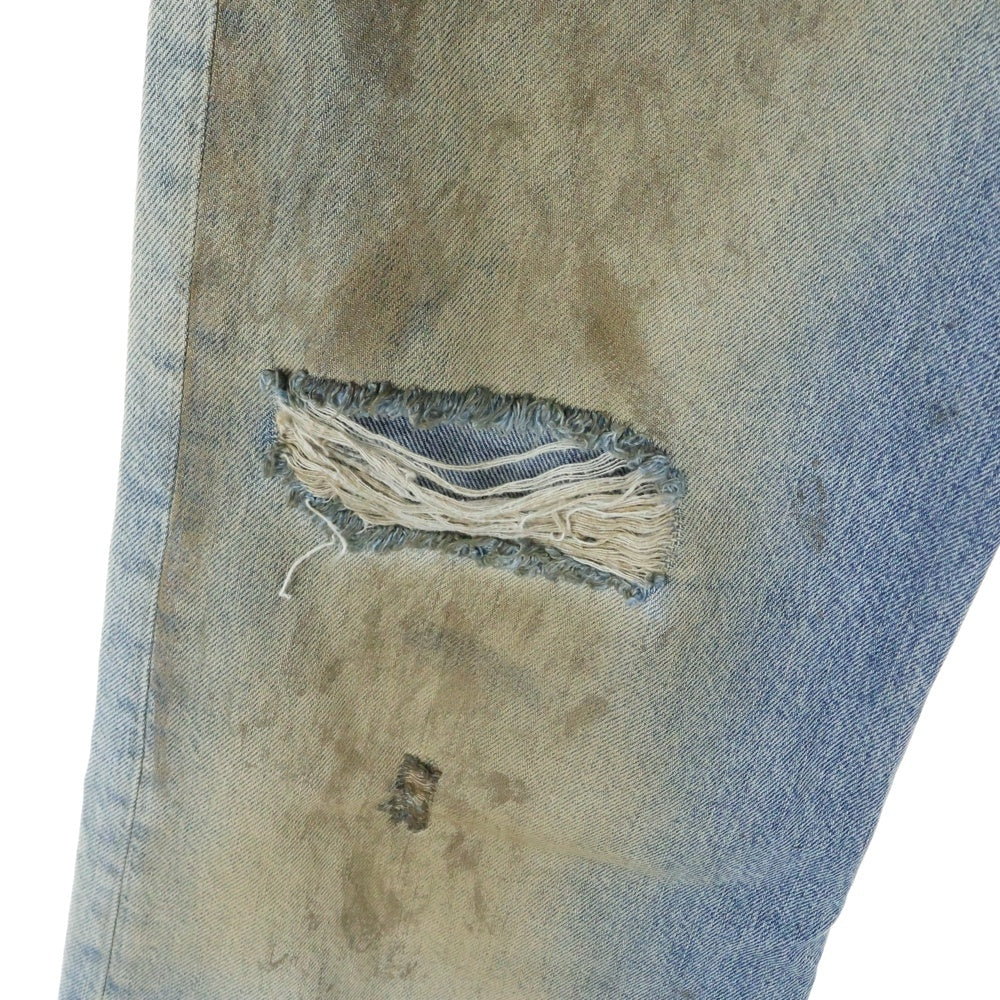 Acne Studios(アクネ ストゥディオズ) 2021M PENICILLIN ペニシリン ダメージデザイン ルーズフィット ボタンフライ デニムパンツ ジーンズ インディゴ B00403