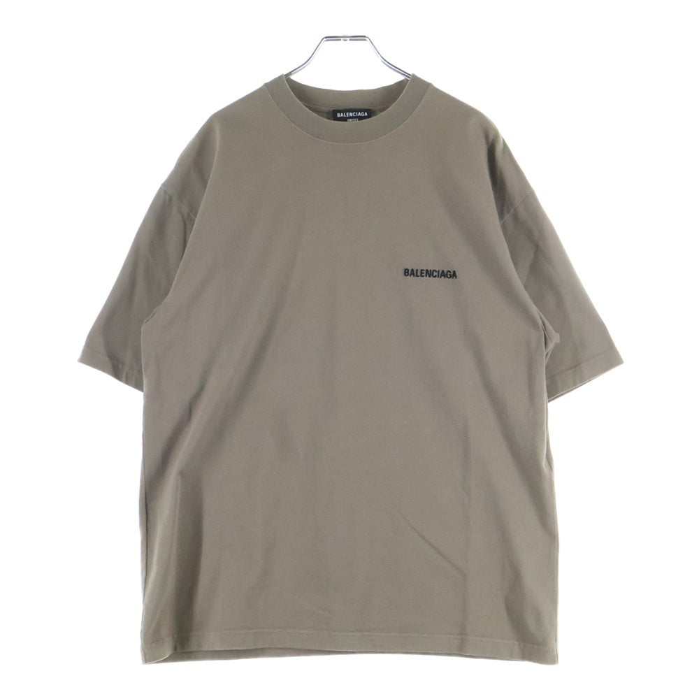 BALENCIAGA(バレンシアガ) 22SS Regular Fit Tee プリントロゴ 半袖Tシャツ カットソー ベージュ 612966 TMVF4