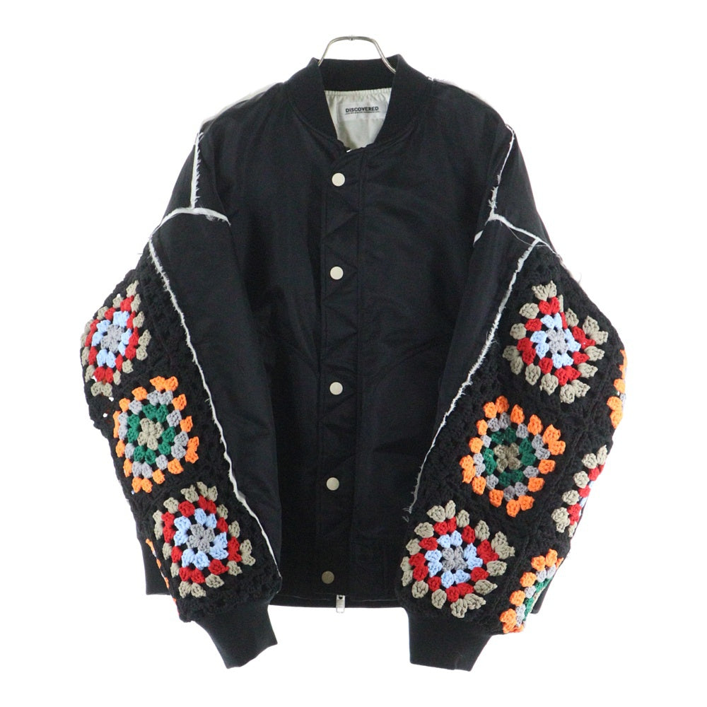 DISCOVERED(ディスカバード) 25AW ROCHET SLEEVE MA-1 袖ニット編込み エムエーワン リバーシブル ボンバージャケット ブラック DC-AW25-BL-12
