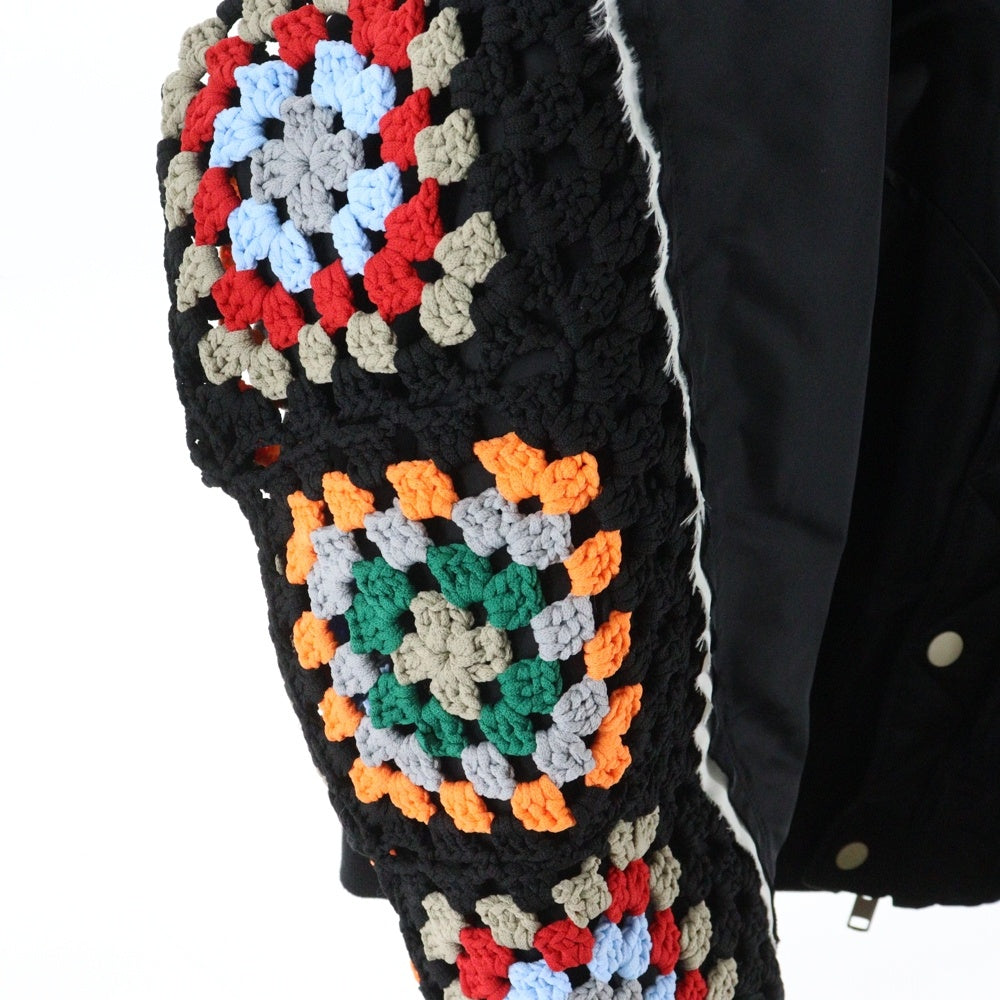 DISCOVERED(ディスカバード) 25AW ROCHET SLEEVE MA-1 袖ニット編込み エムエーワン リバーシブル ボンバージャケット ブラック DC-AW25-BL-12