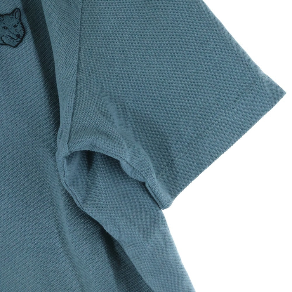 MAISON KITSUNE(メゾンキツネ) フロント刺繡 半袖ポロシャツ ライトブルー MM00210KJ7010