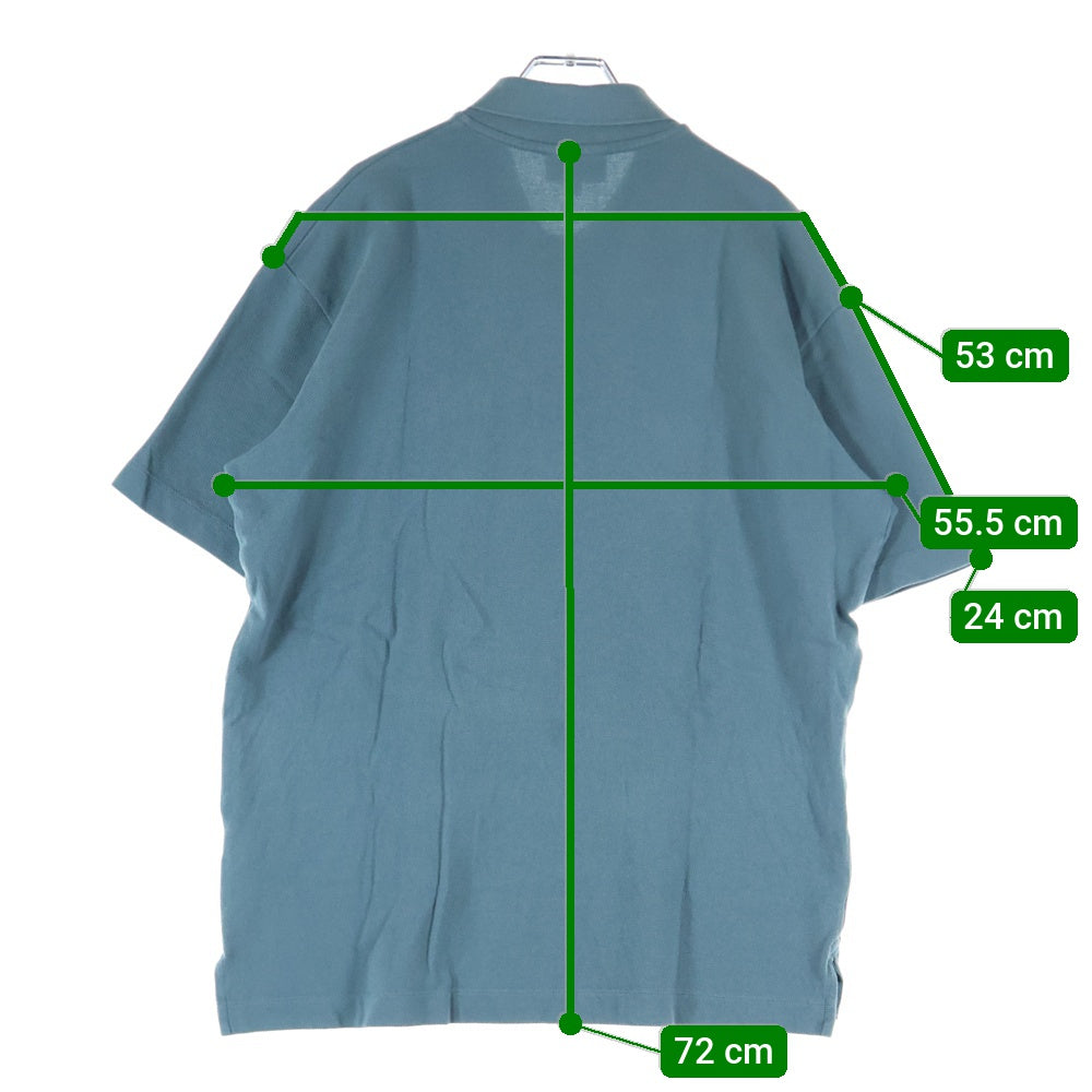 MAISON KITSUNE(メゾンキツネ) フロント刺繡 半袖ポロシャツ ライトブルー MM00210KJ7010