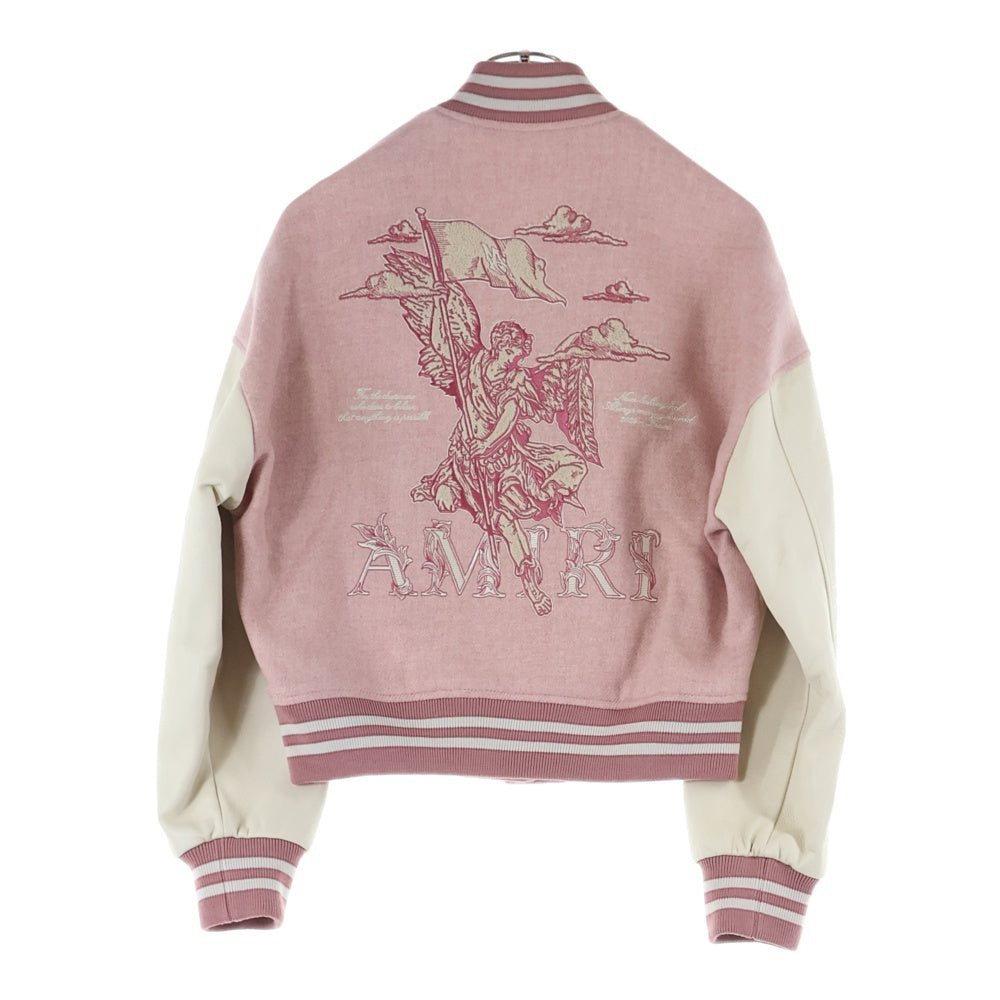 AMIRI(アミリ) Angegel Varsity Jacket エンジェル MAロゴ刺? バーシティ ジャケット スタジャン ピンク