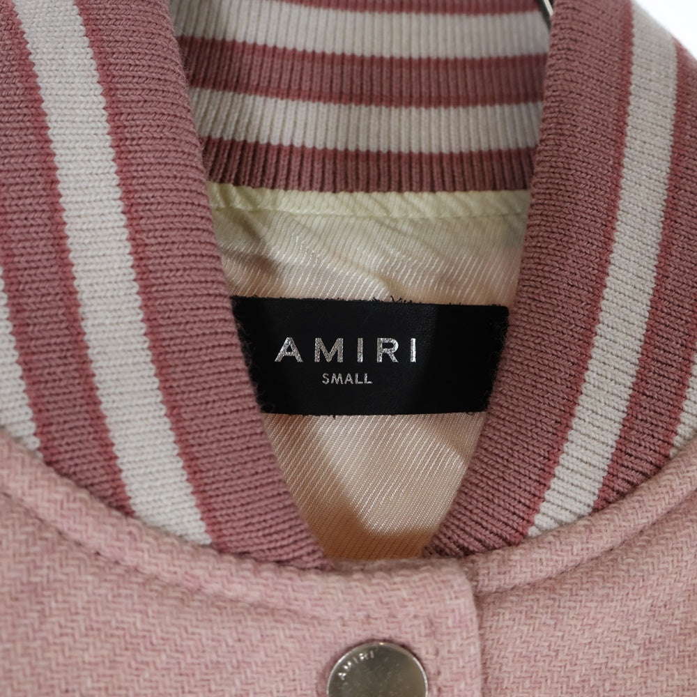 AMIRI(アミリ) Angegel Varsity Jacket エンジェル MAロゴ刺? バーシティ ジャケット スタジャン ピンク