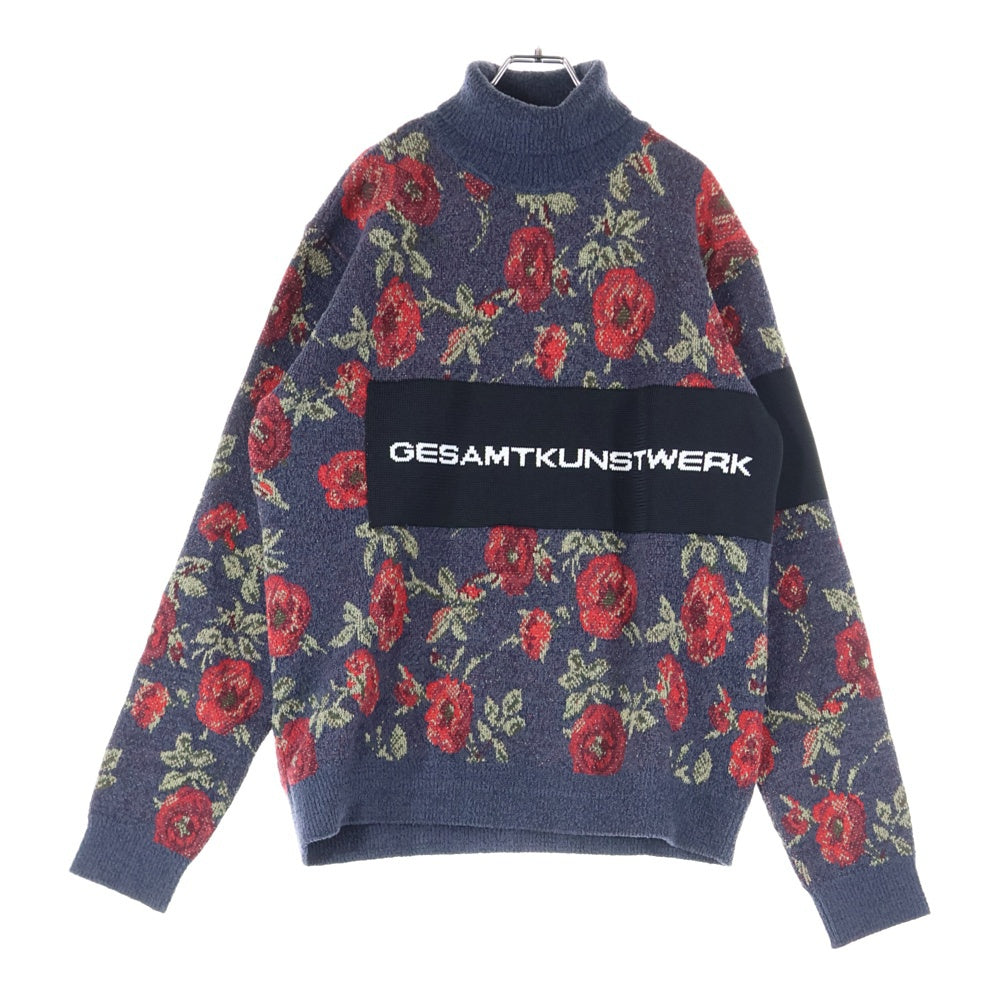 OAMC(オーエーエムシー) フラワー柄 ニット切替 タートルネック セーター マルチ OAMN750567