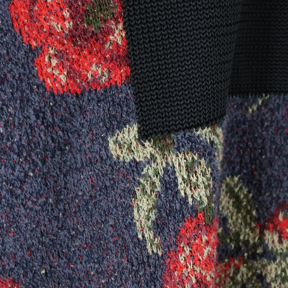 OAMC(オーエーエムシー) フラワー柄 ニット切替 タートルネック セーター マルチ OAMN750567