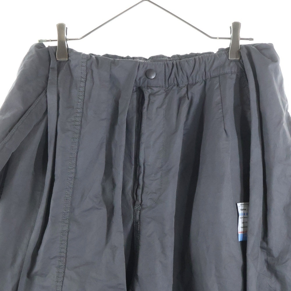 MIHARA YASUHIRO(ミハラヤスヒロ) 23AW Cloth Paratrooper Trousersパラシュートパンツ 変形 ロング ワイドパンツ ブラック A11PT041