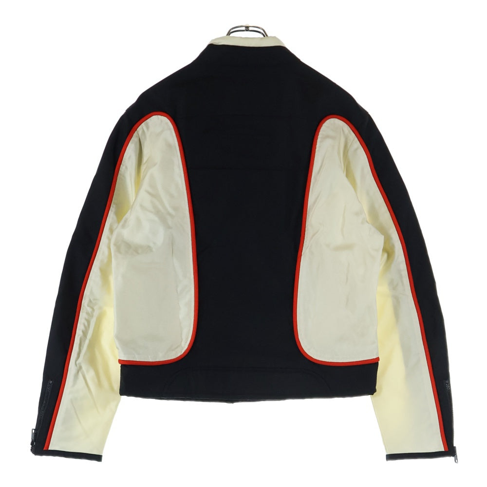 DIESEL(ディーゼル) J-BLINK JACKET A06132 バイカージャケット ジップアップナイロンジャケット ブラック/ベージュ A06132