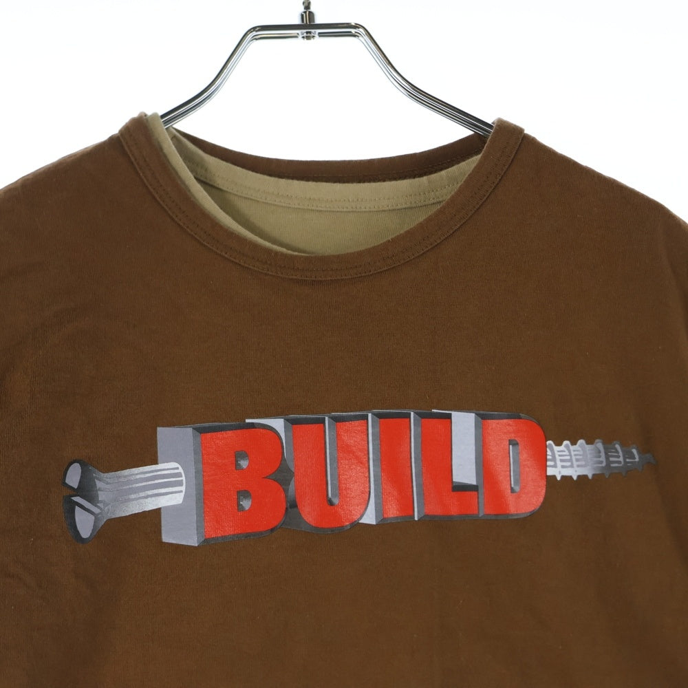 UNDERCOVER(アンダーカバー) 99AW DESTROY BUILD Ambivalence期 プリントリバーシブルカットソー アンビバレンス期 半袖Tシャツ ブラウン/ベージュ Q244