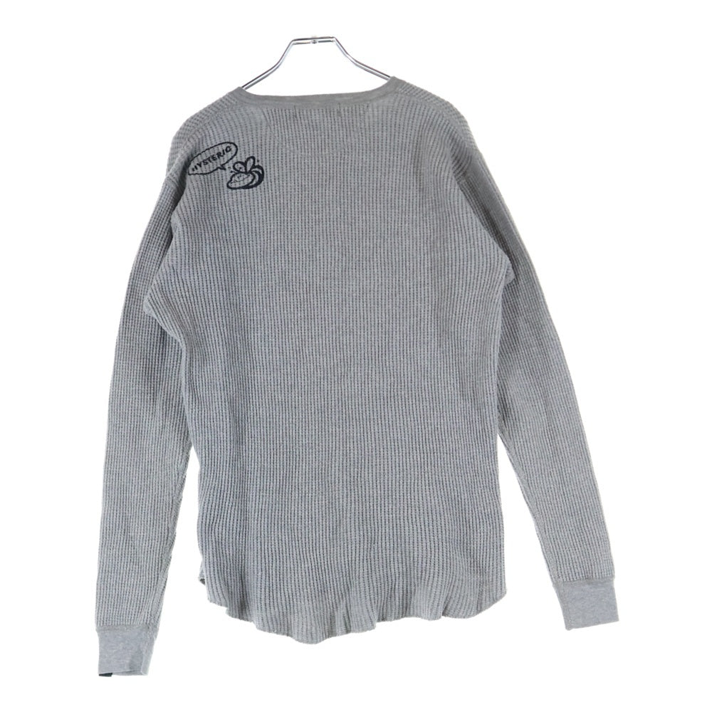HYSTERIC GLAMOUR(ヒステリックグラマー) ヘンリーネックサーマル 長袖Tシャツ カットソー グレー 0294CL05