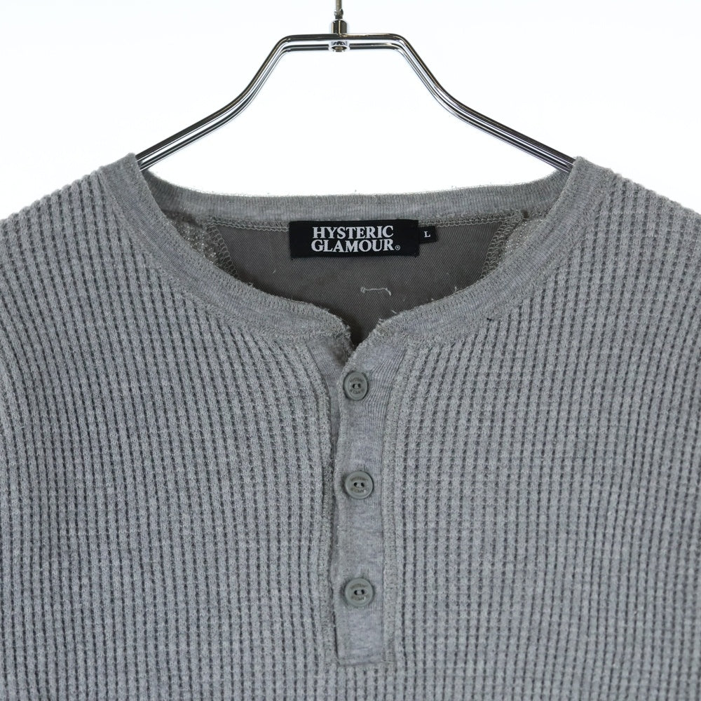 HYSTERIC GLAMOUR(ヒステリックグラマー) ヘンリーネックサーマル 長袖Tシャツ カットソー グレー 0294CL05