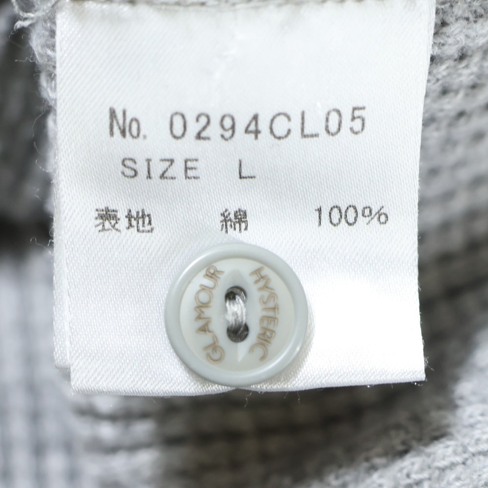 HYSTERIC GLAMOUR(ヒステリックグラマー) ヘンリーネックサーマル 長袖Tシャツ カットソー グレー 0294CL05