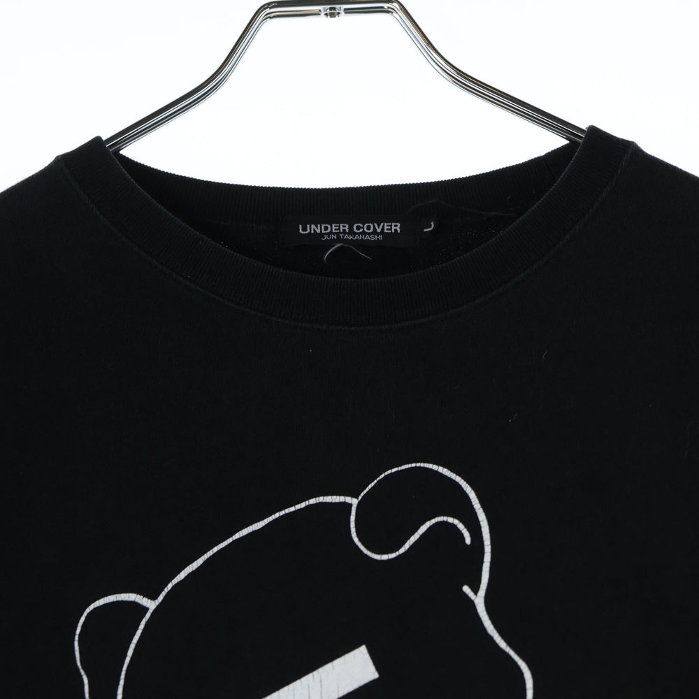 UNDERCOVER(アンダーカバー) NEU BARE 目隠しベア プリントクルーネックスウェット コットン ブラック