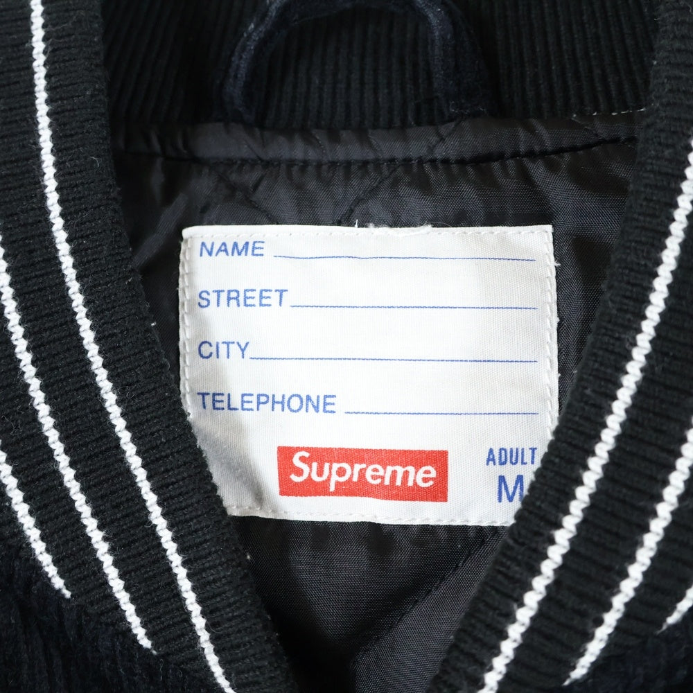 SUPREME(シュプリーム) 18SS Old English Corduroy Varsity Jacket オールドイングリッシュ コーデュロイバーシティジャケット ブラック