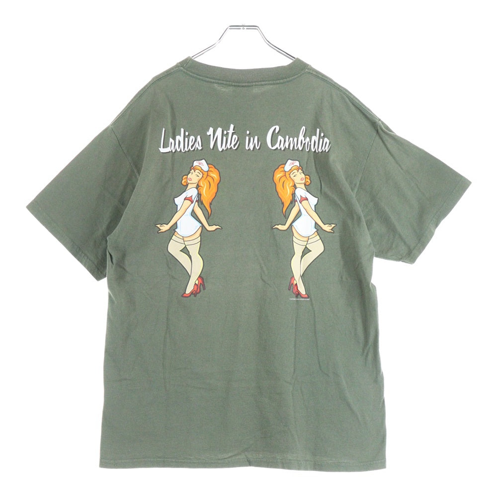 VINTAGE(ヴィンテージ) 90's LIMP BIZKIT LADIES NITE IN CAMBODIA GIANT リンプビズキット 両面プリント半袖Tシャツ カットソー カーキ