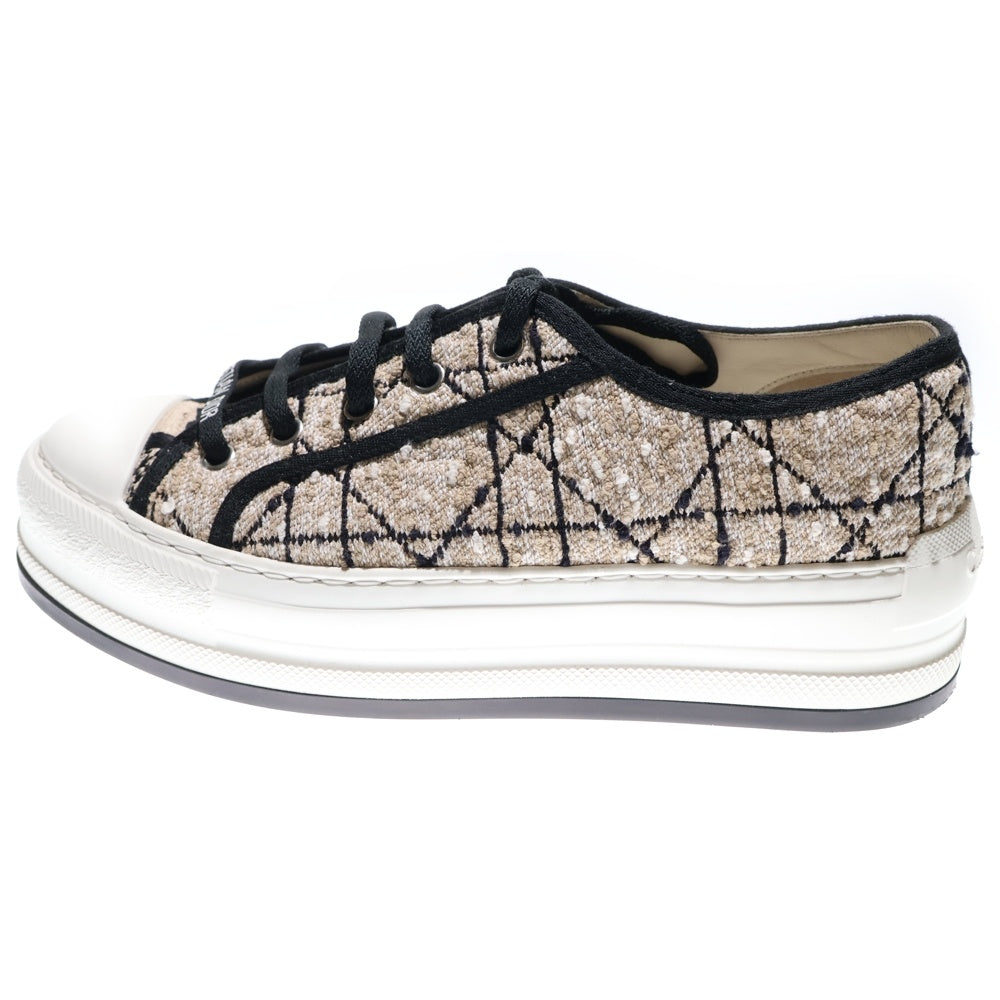 DIOR(ディオール) ツイードロゴプラットフォームローカットスニーカー ベージュ/ブラック