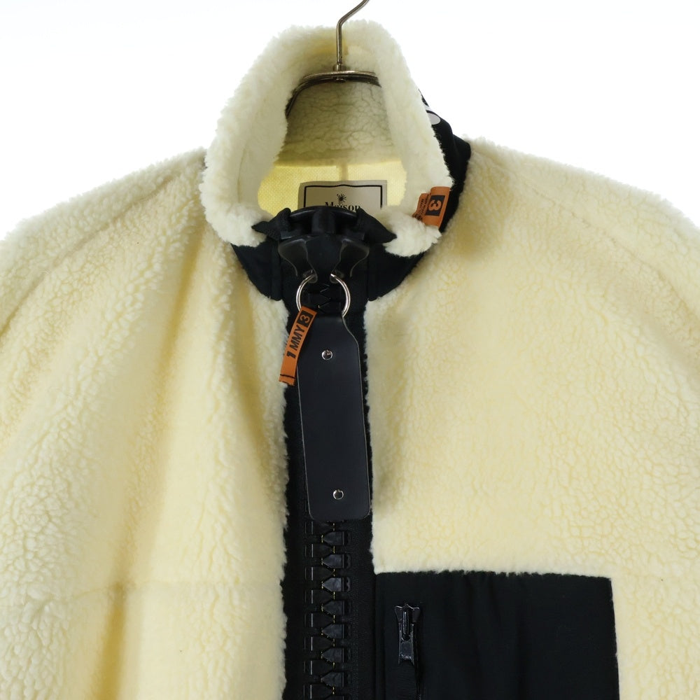 MIHARA YASUHIRO(ミハラヤスヒロ) Wide Back Boa Blouson ワイド バック ボア ブルゾン フリースジャケット ホワイト A07BL641