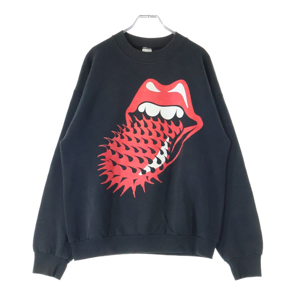 VINTAGE(ヴィンテージ) 90's THE ROLLING STONES BIG SPIKE TONGUE SWEAT FRUIT ローリングストーンズ ビッグスパイクタン スウェットシャツ トレーナー ブラック