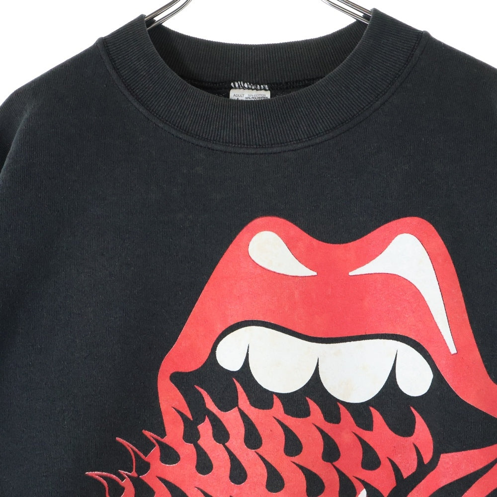 VINTAGE(ヴィンテージ) 90's THE ROLLING STONES BIG SPIKE TONGUE SWEAT FRUIT ローリングストーンズ ビッグスパイクタン スウェットシャツ トレーナー ブラック